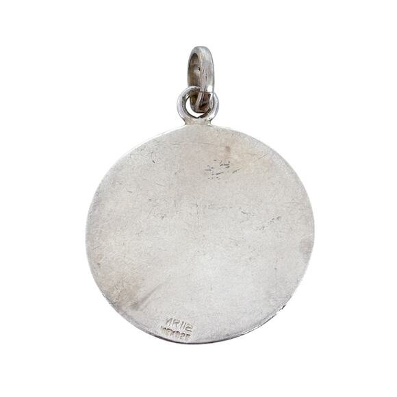 Vintage Sterling Silver 925 Mexico Aztec Warrior Coin Medallion Pendant - Picture 5 of 8